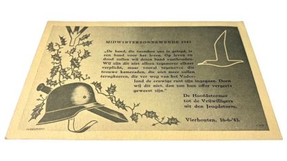 Original WWII Dutch Jeugdstorm 'Midwinterzonnewende' card