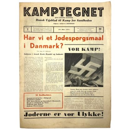 Original WWII Danish collaboration newspaper 'Kamptegnet'