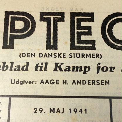 Original WWII Danish collaboration newspaper 'Kamptegnet'