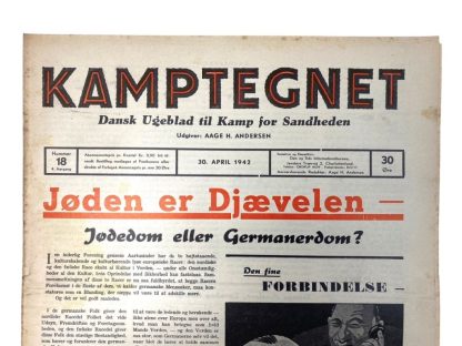 Original WWII Danish collaboration newspaper 'Kamptegnet'