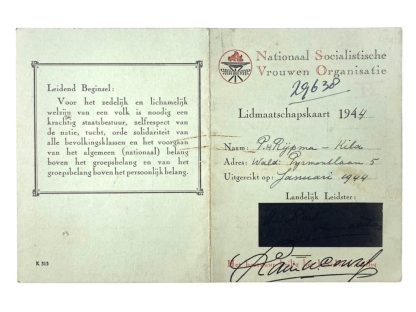 Original WWII Dutch NSVO membership card