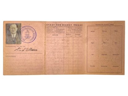 Original WWII Dutch NSB membership card of a member from Den Haag