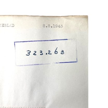 Original WWII Dutch NSB document regarding a resistance action in Zwinderen (Drenthe)
