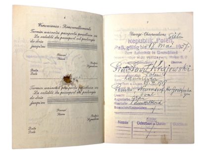 Original WWII Polish passport