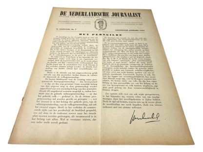 Original WWII Dutch 'Verbond van Nederlandsche Journalisten' newspaper - Nr. 2 January 1942