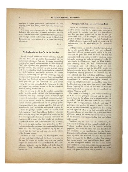 Original WWII Dutch 'Verbond van Nederlandsche Journalisten' newspaper - Nr. 2 January 1942