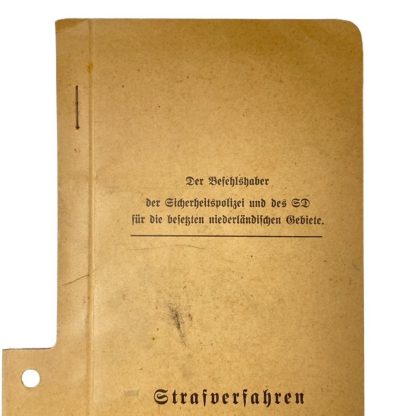 Original WWII German SD folder for Dutch resistance fighter Willem van der Vaart