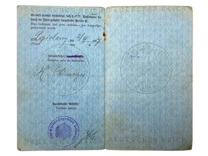 Original WWI German ID card for the occupied territory of Lithuania