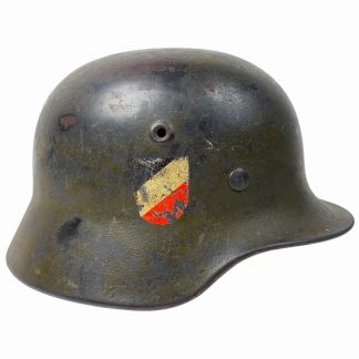 Original WWII German Luftwaffe M40 double decal camouflage helmet
