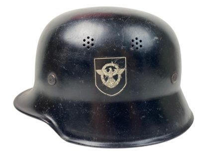 Original WWII German M34 Feuerschutzpolizei helmet