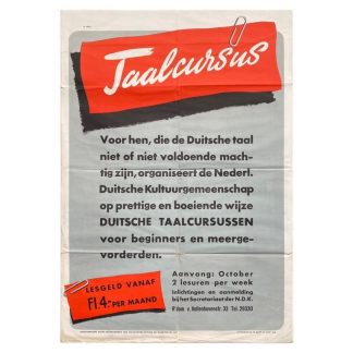 Original WWII N.D.K. poster regarding German language courses