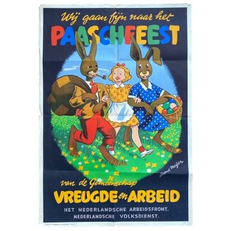 Original WWII Dutch 'Nederlandsche Arbeidsfront' collaboration poster - Paasfeest