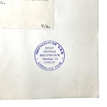 Original WWII Dutch NSB document regarding a resistance action in Neede (Gelderland)