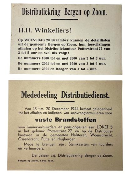Original WWII Dutch distribution service posters from Bergen op Zoom