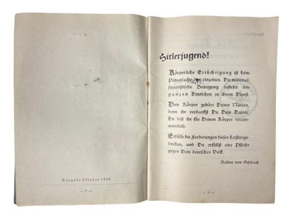 Original WWII German Hitlerjugend Leistungsbuch