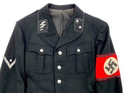 Original WWII German SS-VT M32 'Deutschland' regiment black uniform jacket