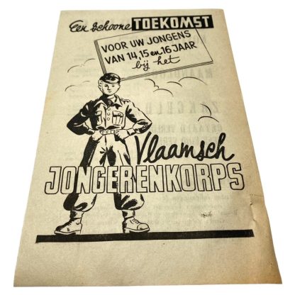 WWII Flemish collaboration flyer 'Vlaamsch Jongerenkorps' - Vlaamse Wachtbrigade jeugdbeweging - Collaboratie in België tijdens de Tweede Wereldoorlog - Volk en Staat in Antwerpen