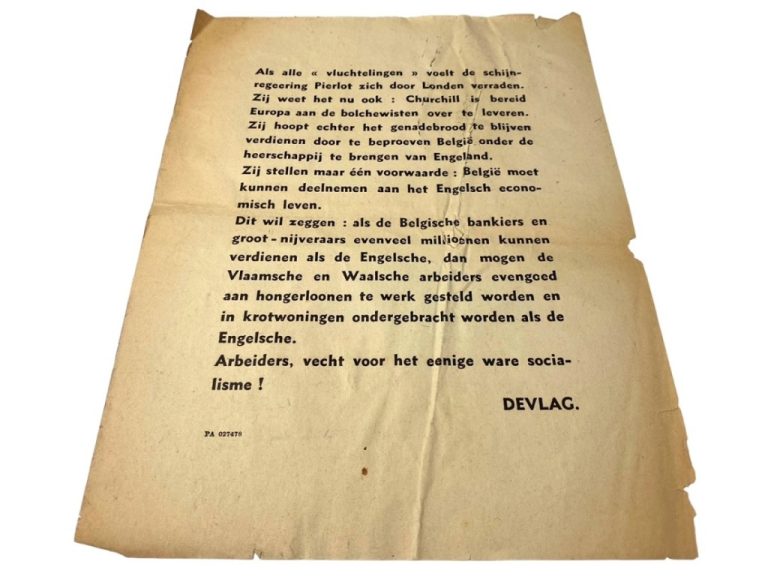 Original WWII Flemish Devlag collaboration flyer - Oorlogsspullen.nl ...