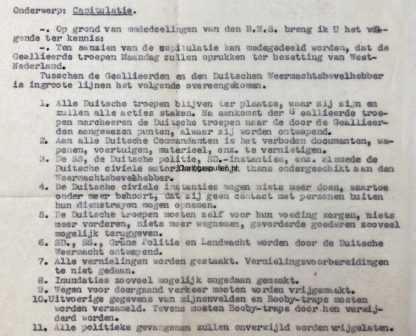 Original WWII Nederlandsche Binnenlandse Strijdkrachten capitulation documents