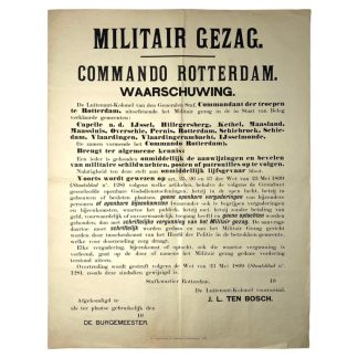 Pre 1940 Dutch army poster from the Commando Rotterdam - Nederlands leger poster - Mobilisatie - Tweede Wereldoorlog