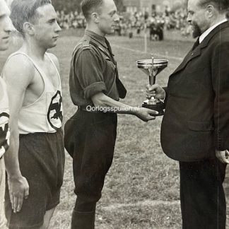 Original WWII Flemish NSJV photo of Staf de Clercq during an sports event
