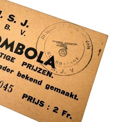 Original WWII Flemish NSJV collaboration lottery ticket