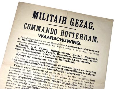 Pre 1940 Dutch army poster from the Commando Rotterdam - Nederlands leger poster - Mobilisatie - Tweede Wereldoorlog