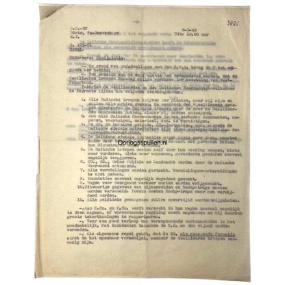 Original WWII Nederlandsche Binnenlandse Strijdkrachten capitulation documents