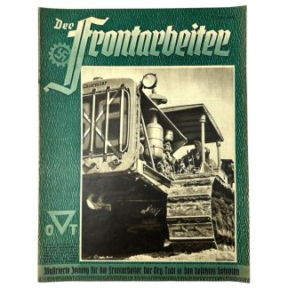 Original WWII German Org. Todt 'Der Frontarbeiter' magazine with article about the American Bund