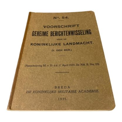 Original Pre 1940 Dutch army prescription for secret message exchange - Voorschrift geheime berichtenwisseling Koninklijke landmacht