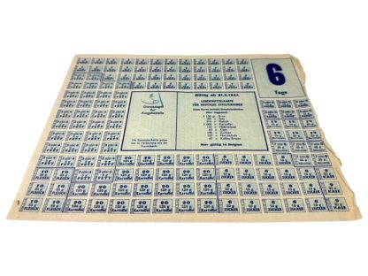 Original WWII German ration card for German persons in Belgium