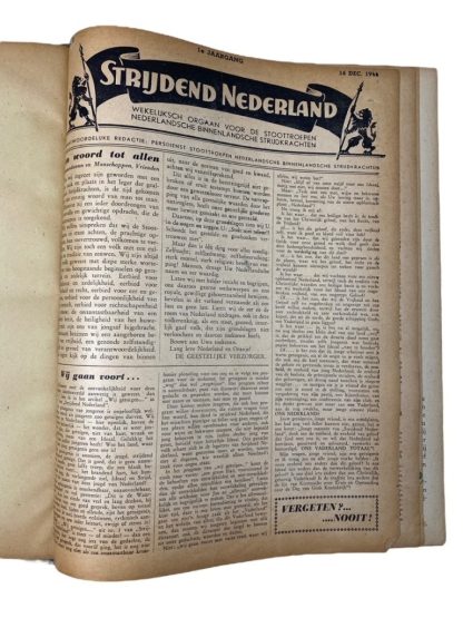Original WWII Dutch bounded 'Stoottroepen' newspapers Strijdend Nederland