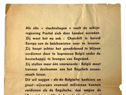 Original WWII Flemish Devlag collaboration flyer