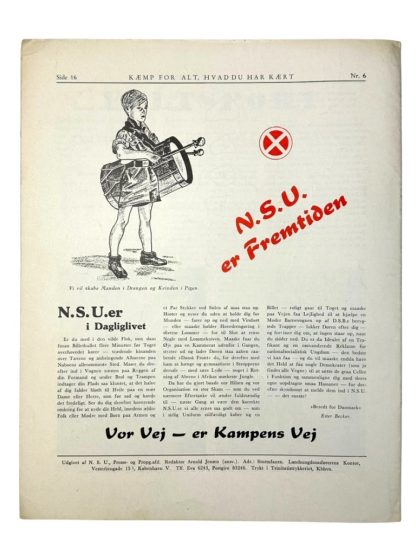 Original WWII Danish NSU 'Stormfanen' magazine - Nr. 6 - June 1942