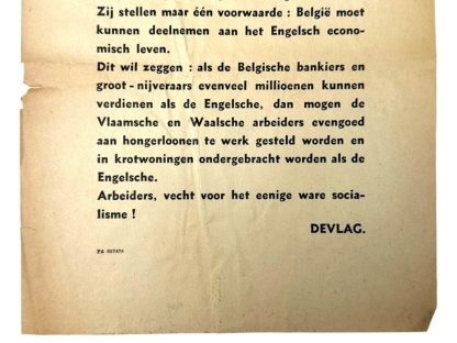 Original WWII Flemish Devlag collaboration flyer