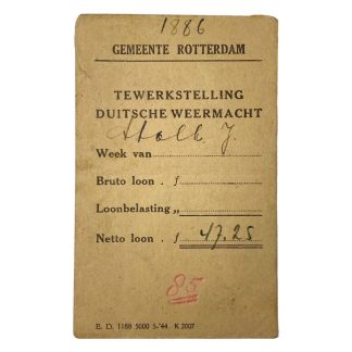 Original WWII Dutch pay packet from a Dutchman who worked for the Wehrmacht in Rotterdam