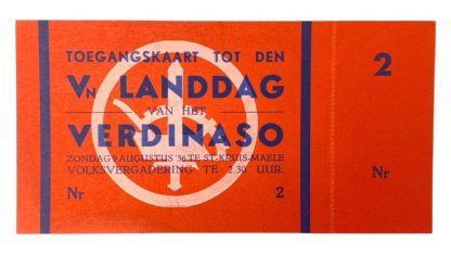 Original WWII Flemish collaboration Verdinaso Entrance card
