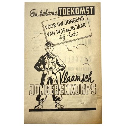 WWII Flemish collaboration flyer 'Vlaamsch Jongerenkorps' - Vlaamse Wachtbrigade jeugdbeweging - Collaboratie in België tijdens de Tweede Wereldoorlog - Volk en Staat in Antwerpen