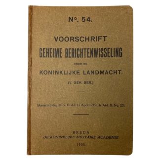 Original Pre 1940 Dutch army prescription for secret message exchange - Voorschrift geheime berichtenwisseling Koninklijke landmacht
