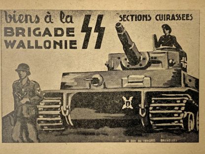 WWII Walloon SS-Sturmbrigade Wallonien post card - Carte postale de la SS-Sturmbrigade wallonne de la Seconde Guerre mondiale - postkaart - collaboratie in België - collaboration in Belgium - collaboration en Belgique - Militaria- Tiger tank