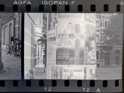 Original WWII Dutch photo negatives with collaboration posters