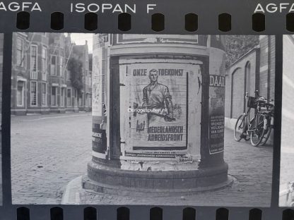 Original WWII Dutch photo negatives with collaboration posters