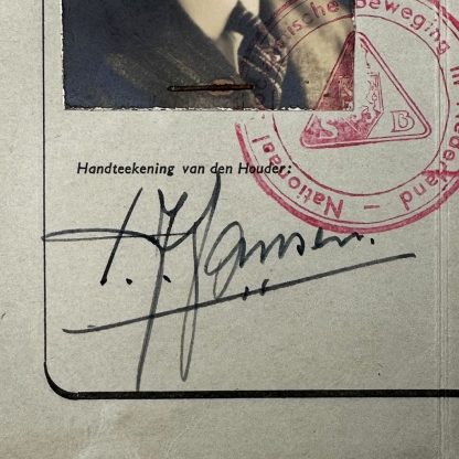 Original WWII Dutch NSB identity card of a NSB mayor