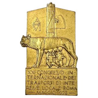 Original 1928 Italian fascist pin for event in Rome