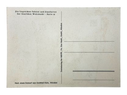Original WWII German Luftwaffe standard with flag postcard