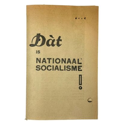 Original WWII Dutch NSB flyer regarding the town of Wassenaar