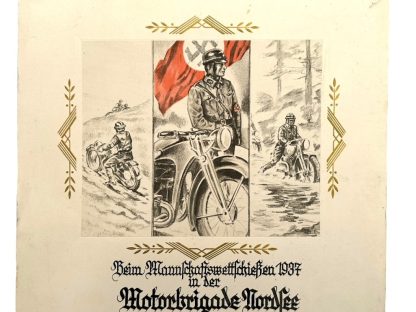 Original WWII German NSKK 'Motorbrigade Nordsee' citation
