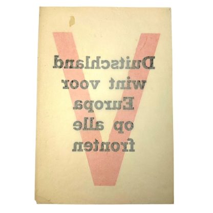 Original WWII Dutch NSB leaflet V = Victory