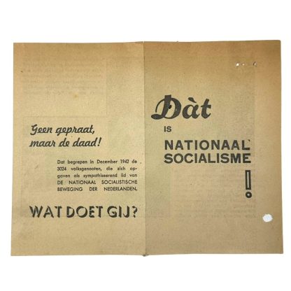 Original WWII Dutch NSB flyer regarding the town of Wassenaar