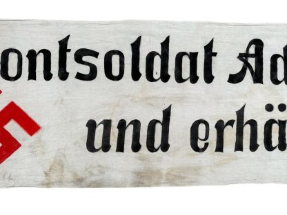 very large German Adolf Hitler propaganda banner - Militaria - WWII - WW2 - collectibles - sehr großes deutsches Adolf-Hitler-Propagandabanner - Fahne - krieg